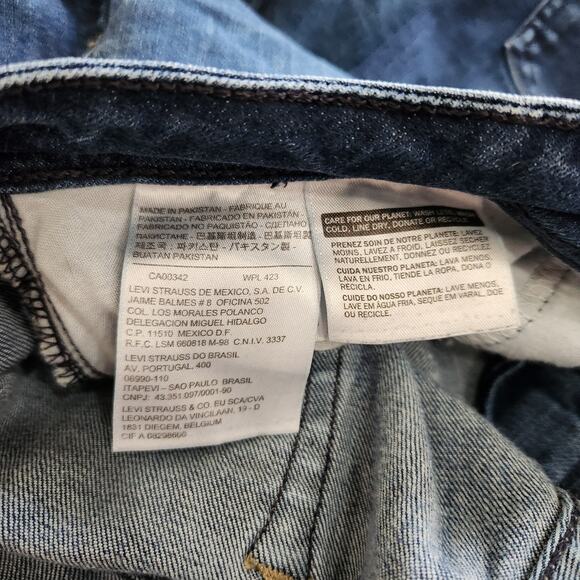 Levi Strauss Curvy #529 Skinny Leg Jeans Dark Blue Denim Mid Rise Size 12 - Picture 9 of 11